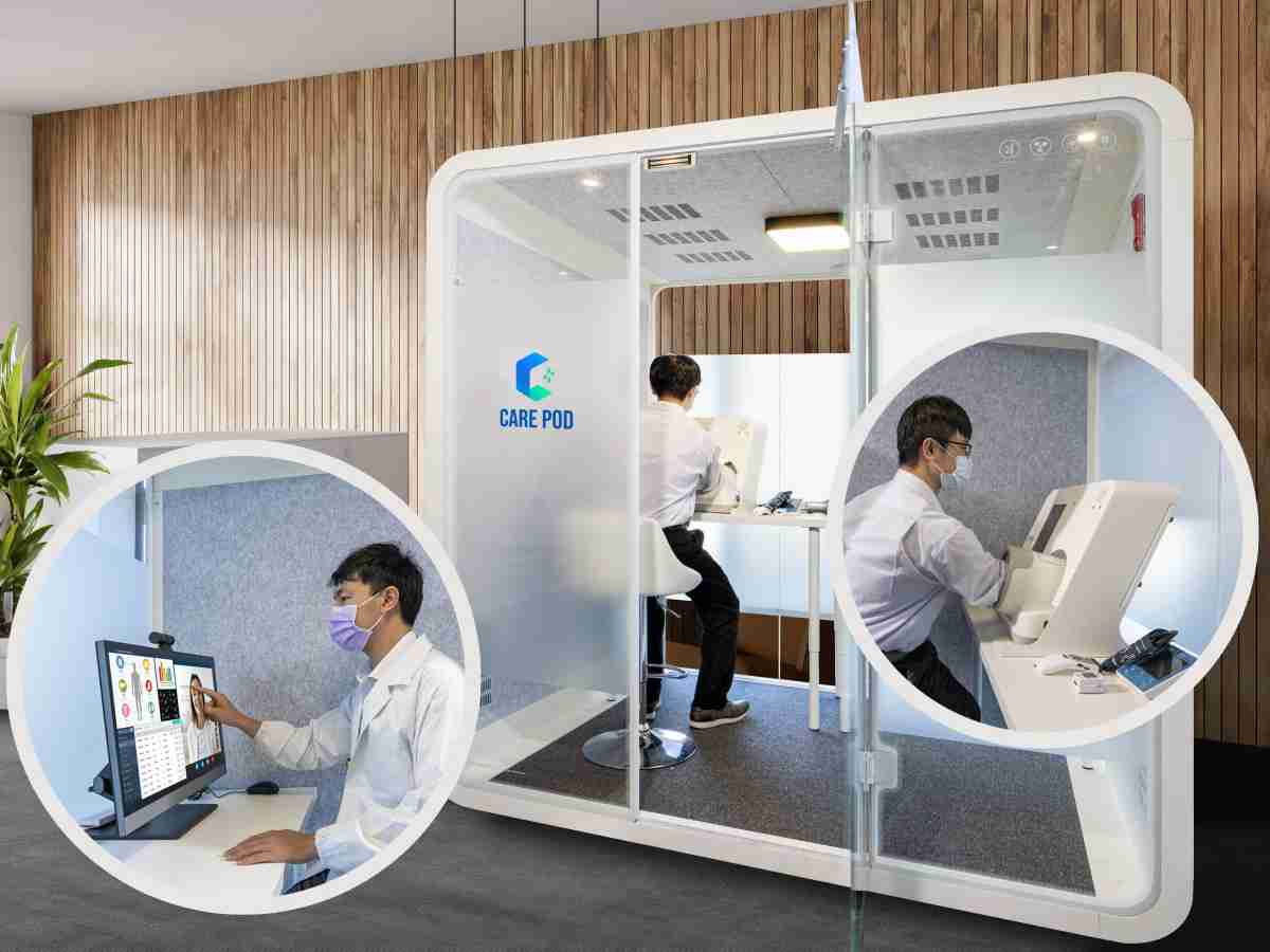 达擎于医疗科技展中展出＂远距诊疗舱＂，，，以因应医疗数字化及社会高龄化趋势下、、、复诊及慢性病患等族群对于远距看诊需求逐渐升高所推出的创新整合方案。。。多功能合一、、、、高隐私性的远距诊疗舱可根据病患端与医师端的不同需求，，，提供弹性化及客制化功能，，节省医生和病患的精力及时间