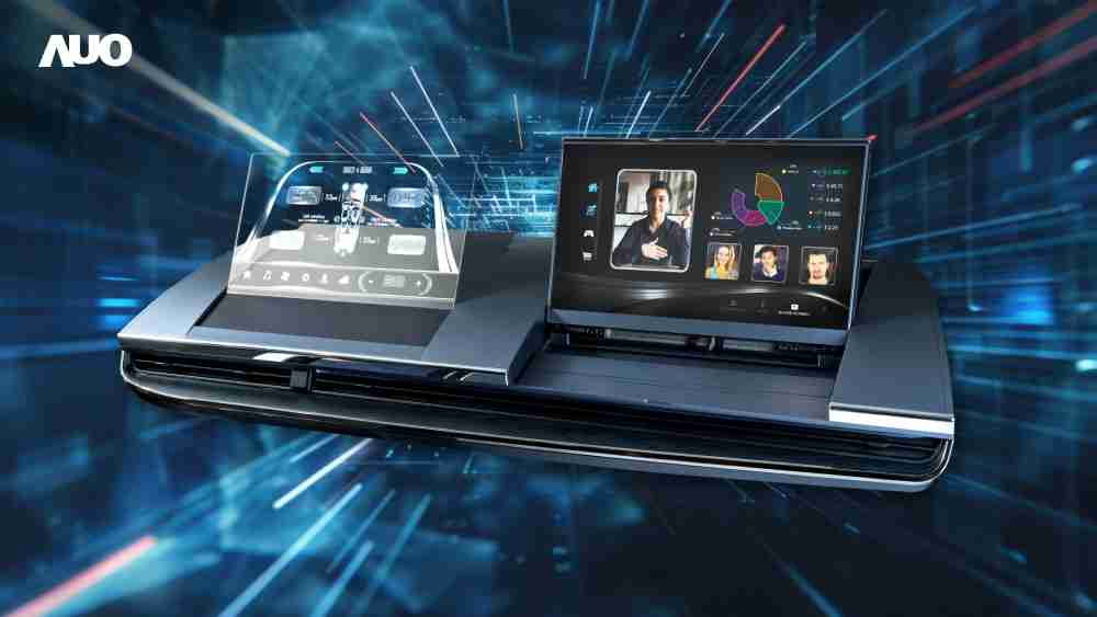 NG大舞台Micro LED Display HMI解决方案打造透明Micro LED前座仪表，，，呈现信息并保留驾驶视野开阔；亦为副驾驶座乘客打造收放自如的Micro LED屏幕，，在不影响显示质量的前提于显示区内建镜头，，让用户能与视讯对象直接眼神接触，，，，提供绝佳的双向沟通体验