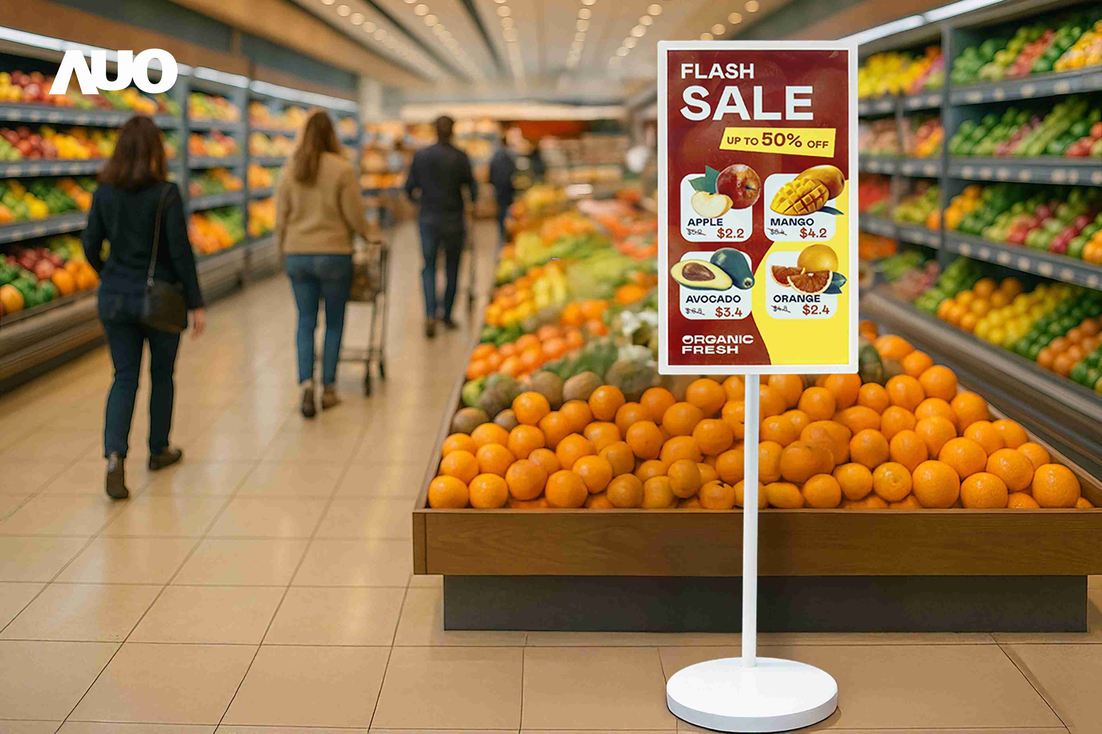 达擎首亮相低功耗、、、、全彩的〝aecoPost电子纸解决方案〞，，，，仅在更新画面时需要微量的电力驱动，，无需布建电线的便捷设计，，，，使其可灵活应用、、、、随意置放，，，并可透过云端或行动装置app，，，轻松管理及排程广告内容，，晋升店头营销利器。。